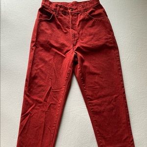 Red Vintage High Rise Jeans